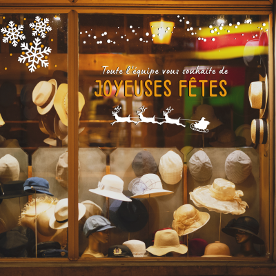 Marquage vitrine Noël